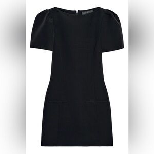 Zara Black Mini Dress with Puff Sleeves